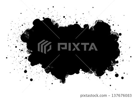 Abstract black watercolor brush stroke with paint splatter on white background, ink stain Abstract black watercolor brush stroke with paint splatter on white background, ink stain 137676083