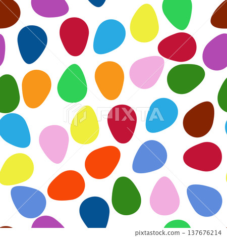Seamless pattern with Easter eggs, outline design. A vibrant seamless background for Easter designs, featuring cute patterned eggs with polka dots and stripes. Seamless pattern with Easter eggs, outline design. A vibrant seamless background for Easter designs, featuring cute patterned eggs with polka dots and stripes. 137676214