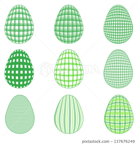 Easter Egg with a pattern Vichy check, French check, gingham - Gingham Easter Egg with a pattern Vichy check, French check, gingham - Gingham 137676249