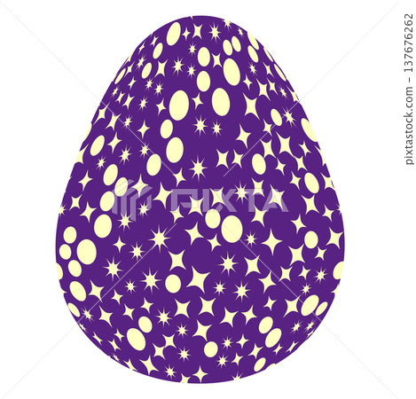 Easter egg with flowers and leaves. Seamless patterned eggs with polka dots, flowers Easter egg with flowers and leaves. Seamless patterned eggs with polka dots, flowers 137676262