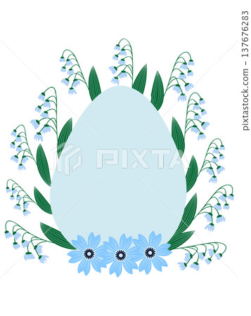 A floral Happy Easter poster with an Easter egg. Banner, poster, or greeting card with a trendy font. Creative card. A floral Happy Easter poster with an Easter egg. Banner, poster, or greeting card with a trendy font. Creative card. 137676283