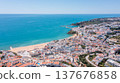 Visitors explore Albufeira marina in Algarve, Portugal 137676858