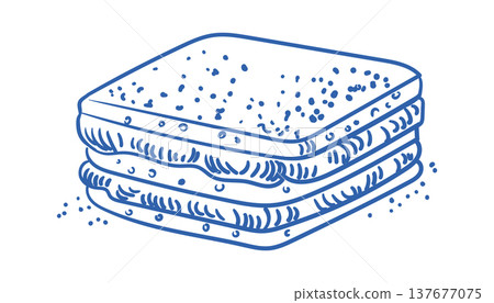 Sandwich Stack Hand Drawn Sketch 137677075