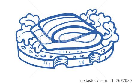 Salmon Sandwich Line Drawing 137677080