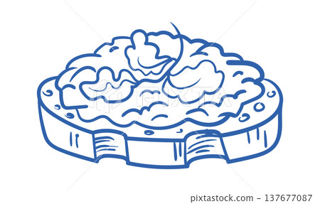 Toast With Spread Line Art 137677087