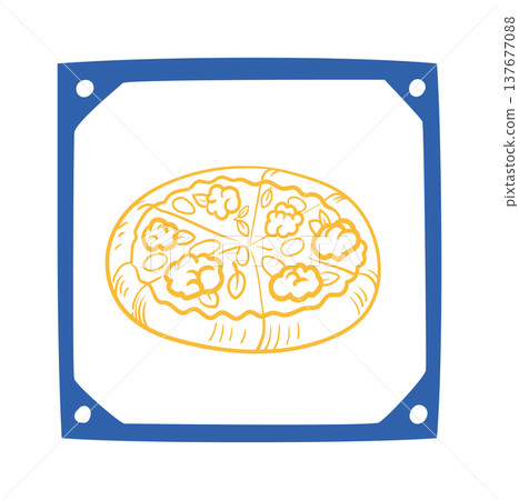 Pizza Slice Diagram Linework Pizza Slice Diagram Linework 137677088