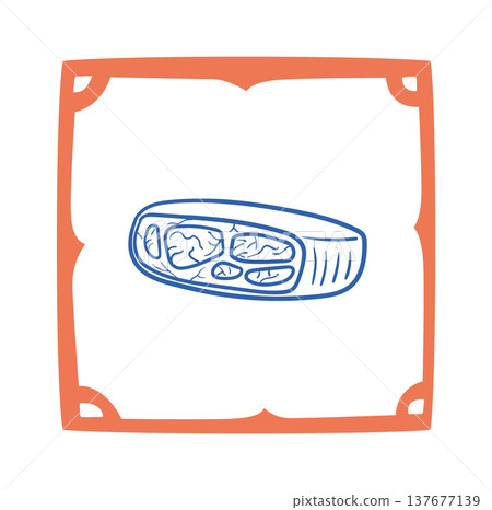 Blue Cheese Italian Food Doodle 137677139