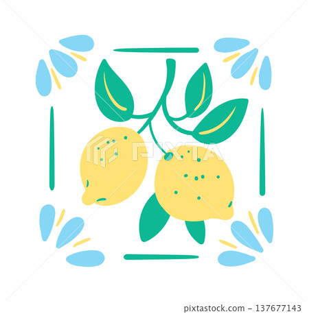 Lemon Branch Botanical Icon 137677143