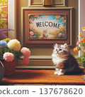 The kitten model for the welcome board 137678620