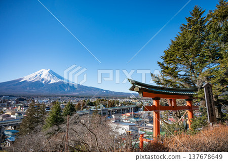 【山梨】從新倉山淺間公園眺望富士山 【山梨】從新倉山淺間公園眺望富士山 137678649