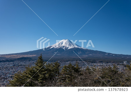 【山梨】從新倉山淺間公園眺望富士山 137678923