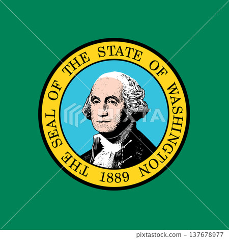 Washington state square flag. Part of The United States of America. Clean design for print, web, or educational use. Vector illustration. Washington state square flag. Part of The United States of America. Clean design for print, web, or educational use. Vector illustration. 137678977