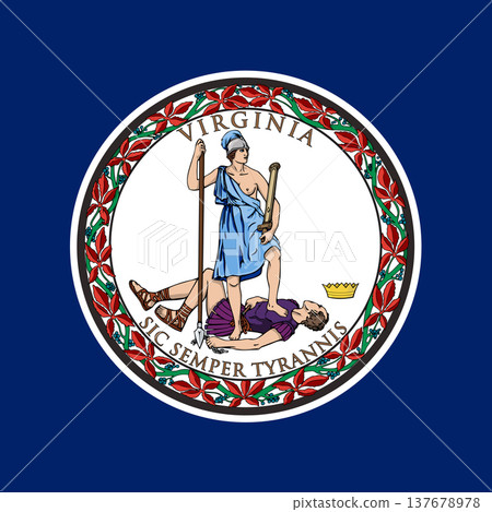 Virginia state square flag. Part of The United States of America. Clean design for print, web, or educational use. Vector illustration. 137678978