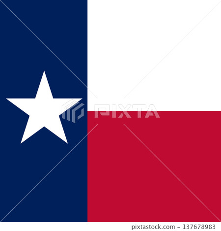 Texas state square flag. Part of The United States of America. Clean design for print, web, or educational use. Vector illustration. 137678983
