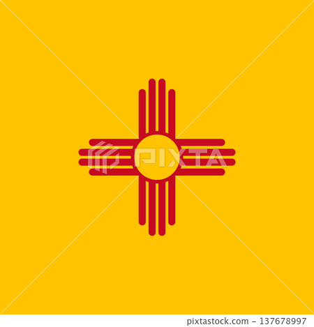New Mexico state square flag. Part of The United States of America. Clean design for print, web, or educational use. Vector illustration. 137678997
