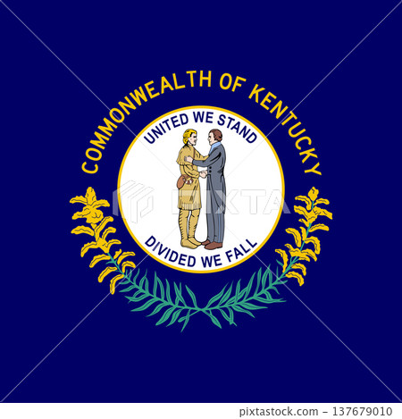 Kentucky state square flag. Part of The United States of America. Clean design for print, web, or educational use. Vector illustration. Kentucky state square flag. Part of The United States of America. Clean design for print, web, or educational use. Vector illustration. 137679010