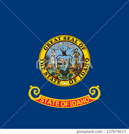 Idaho state square flag. Part of The United States of America. Clean design for print, web, or educational use. Vector illustration. Idaho state square flag. Part of The United States of America. Clean design for print, web, or educational use. Vector illustration. 137679015