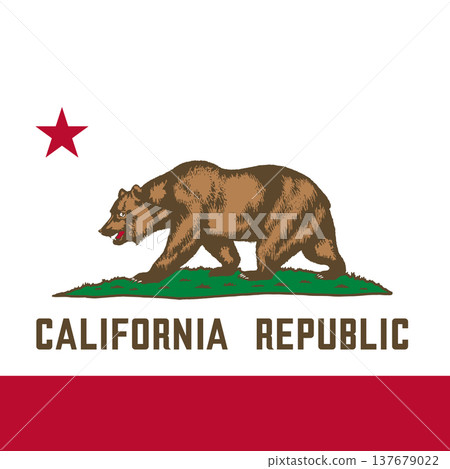 California state square flag. Part of The United States of America. Clean design for print, web, or educational use. Vector illustration. California state square flag. Part of The United States of America. Clean design for print, web, or educational use. Vector illustration. 137679022