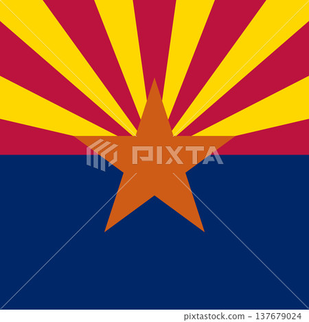 Arizona state square flag. Part of The United States of America. Clean design for print, web, or educational use. Vector illustration. 137679024