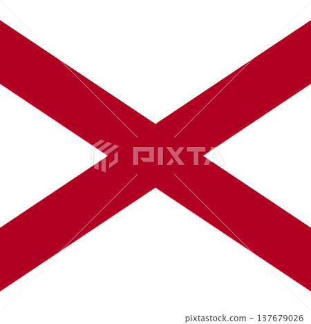 Alabama state square flag. Part of The United States of America. Clean design for print, web, or educational use. Vector illustration. Alabama state square flag. Part of The United States of America. Clean design for print, web, or educational use. Vector illustration. 137679026