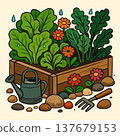Raised garden bed. Vector isolated illustration 137679153