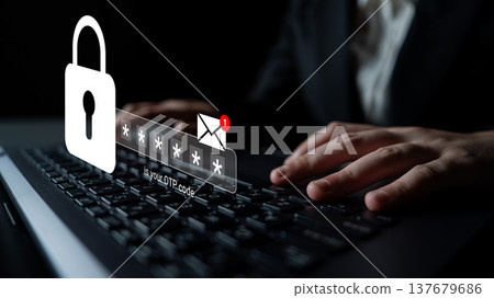 Cybersecurity Concept of Password Entry with Lock Symbol and Notification Alert Highlighting Online Security Measures and User Privacy Practices Gantry Cybersecurity Concept of Password Entry with Lock Symbol and Notification Alert Highlighting Online Security Measures and User Privacy Practices Gantry 137679686
