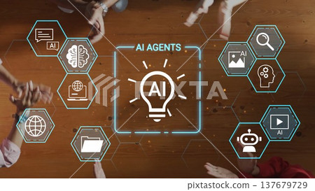 Innovative AI Agents and Technology Interactions in a Collaborative Environment Showcasing Modern Digital Solutions and Creative Strategies Gluon Innovative AI Agents and Technology Interactions in a Collaborative Environment Showcasing Modern Digital Solutions and Creative Strategies Gluon 137679729