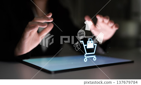 Online shopping and digital retail promotion concept Parse Online shopping and digital retail promotion concept Parse 137679784