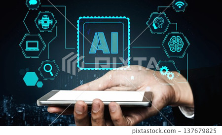 AI Brain Processing Data with Generative Artificial Intelligence Concept Thunk AI Brain Processing Data with Generative Artificial Intelligence Concept Thunk 137679825