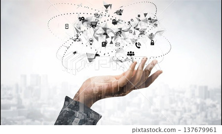 Digital business ecosystem with tech elements Marrow 137679961