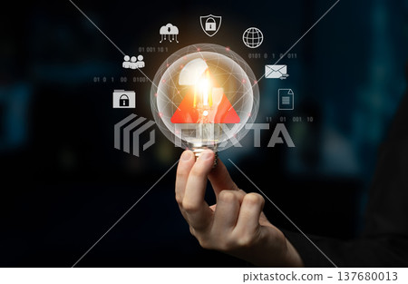 Cybersecurity threat alert warning symbol Parse Cybersecurity threat alert warning symbol Parse 137680013