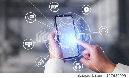 Online help and FAQ customer support service Gist 137680099