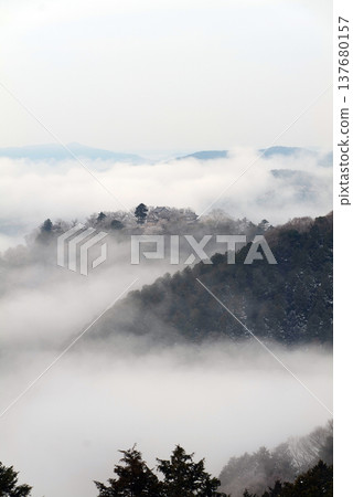 冬季雲海與備中松山城(天空之城)25652 冬季雲海與備中松山城(天空之城)25652 137680157