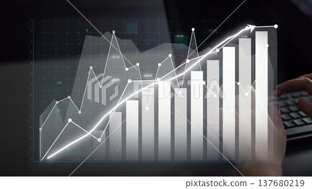 Graph Showing Growth Trend with Chart and Data Visuals for Business Analysis, Financial Planning and Investment Strategy in Modern Workspace Copula Graph Showing Growth Trend with Chart and Data Visuals for Business Analysis, Financial Planning and Investment Strategy in Modern Workspace Copula 137680219