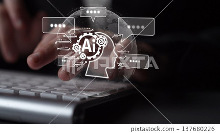 AI Brain Processing Data with Generative Artificial Intelligence Concept Muxer 137680226