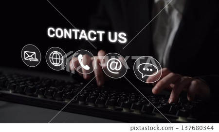 Contact Us Icons Set for Communication, Customer Support, and Help Center Muxer 137680344
