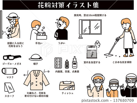 花粉過敏緩解插圖 花粉過敏緩解插圖 137680709