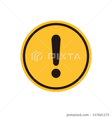 黃色圓形警告圖標 黃色圓形警告圖標 137681175