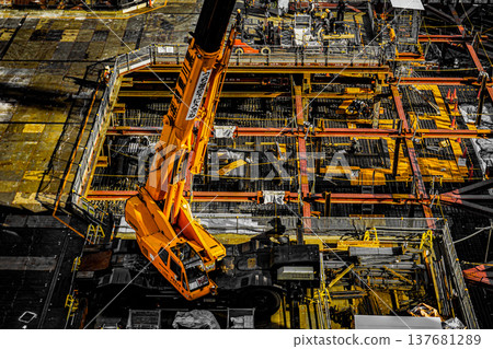 Construction site of skyscrapers 137681289