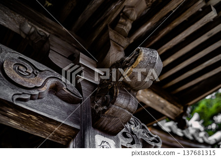 The outer wall of an old shrine (Japanese culture) The outer wall of an old shrine (Japanese culture) 137681315