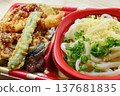 Tempura rice bowl and udon noodle set 137681835