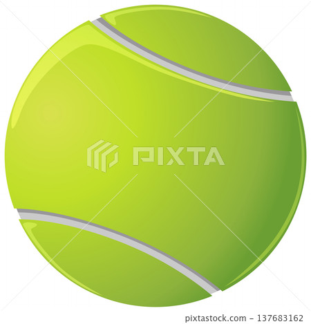 Vibrant Green Tennis Ball Vector Illustration Isolated on White Background Vibrant Green Tennis Ball Vector Illustration Isolated on White Background 137683162