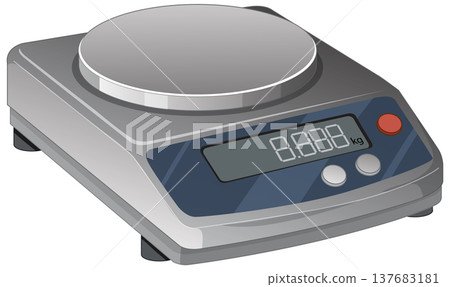 Digital Laboratory Scale Vector Illustration for Scientific Measurement 137683181
