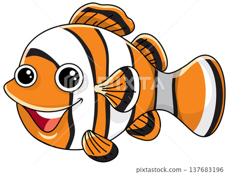 Cute Orange and White Clownfish Cartoon Character Vector Illustration Cute Orange and White Clownfish Cartoon Character Vector Illustration 137683196