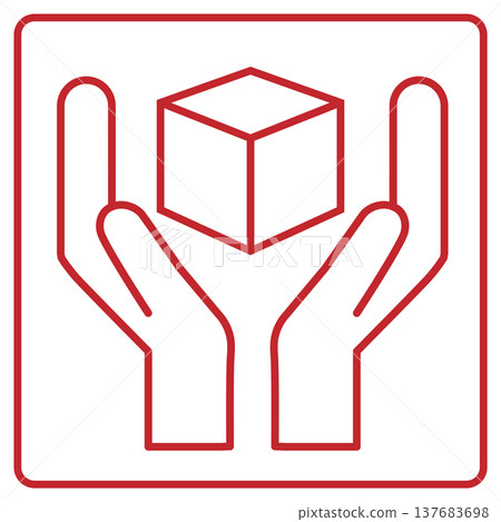 小心輕放。 （紅色線條圖示表示包裝支撐） 137683698