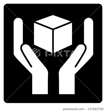 請小心輕放。 （單色圖標，顯示一隻手拿著一個包裹） 137683700