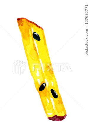 Candied sweet potato sticks (single serving) - Hand-drawn watercolor illustration material 137683771