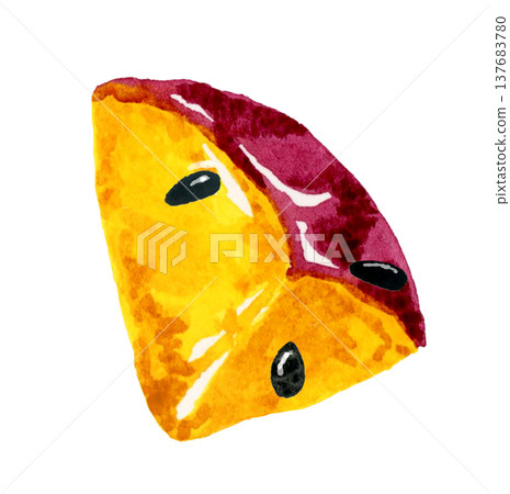 Candied sweet potato (single serving) - Hand-drawn watercolor illustration material 137683780