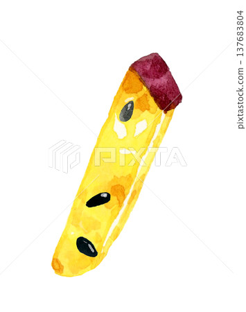 Candied sweet potato sticks (single serving) - Hand-drawn watercolor illustration material Candied sweet potato sticks (single serving) - Hand-drawn watercolor illustration material 137683804