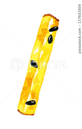 Candied sweet potato sticks (single serving) - Hand-drawn watercolor illustration material Candied sweet potato sticks (single serving) - Hand-drawn watercolor illustration material 137683809